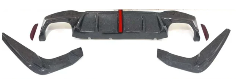 BMW 5 Series M5 F90 G30 G38 540 3D with lights Style Carbon Fiber Car Rear Bumper Diffuser Rear Splitters Spoiler Back lip