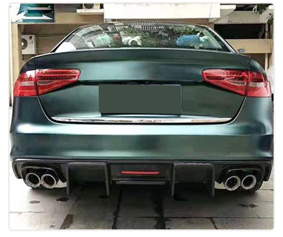 Car Rear Bumper Diffuser Lip Spoiler Lower Lip Spoiler Valance Protector for Audi S4 B8 2008-2012 With Brake Light
