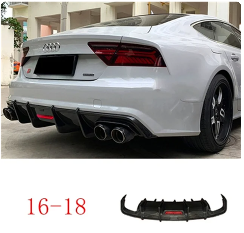 Audi A7 Modified S7 Carbon Fiber rear Bumper Diffuser for 09-15, 16-18