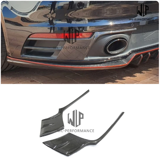 High Quality Carbon Fiber FRP Unpainted Rear Bumper Lip Diffuser Side Splitters for Porsche 911 992.1 Car Body Kit