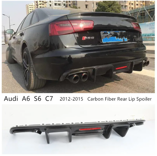 Audi A6 S6 C7 2012-2015 Carbon Fiber Rear Lip Spoiler High Quality Bumper Diffuser