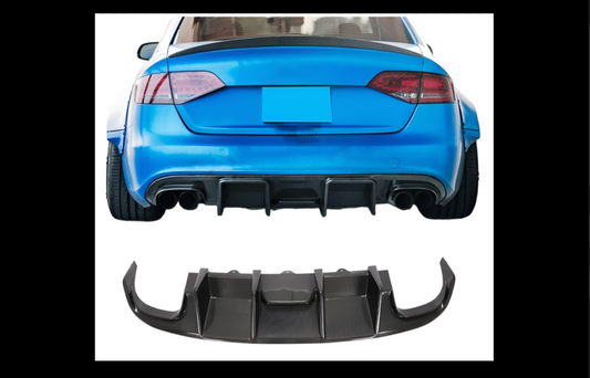 Car Rear Bumper Diffuser Lip Spoiler Lower Lip Spoiler Valance Protector for Audi S4 B8 2008-2012 With Brake Light